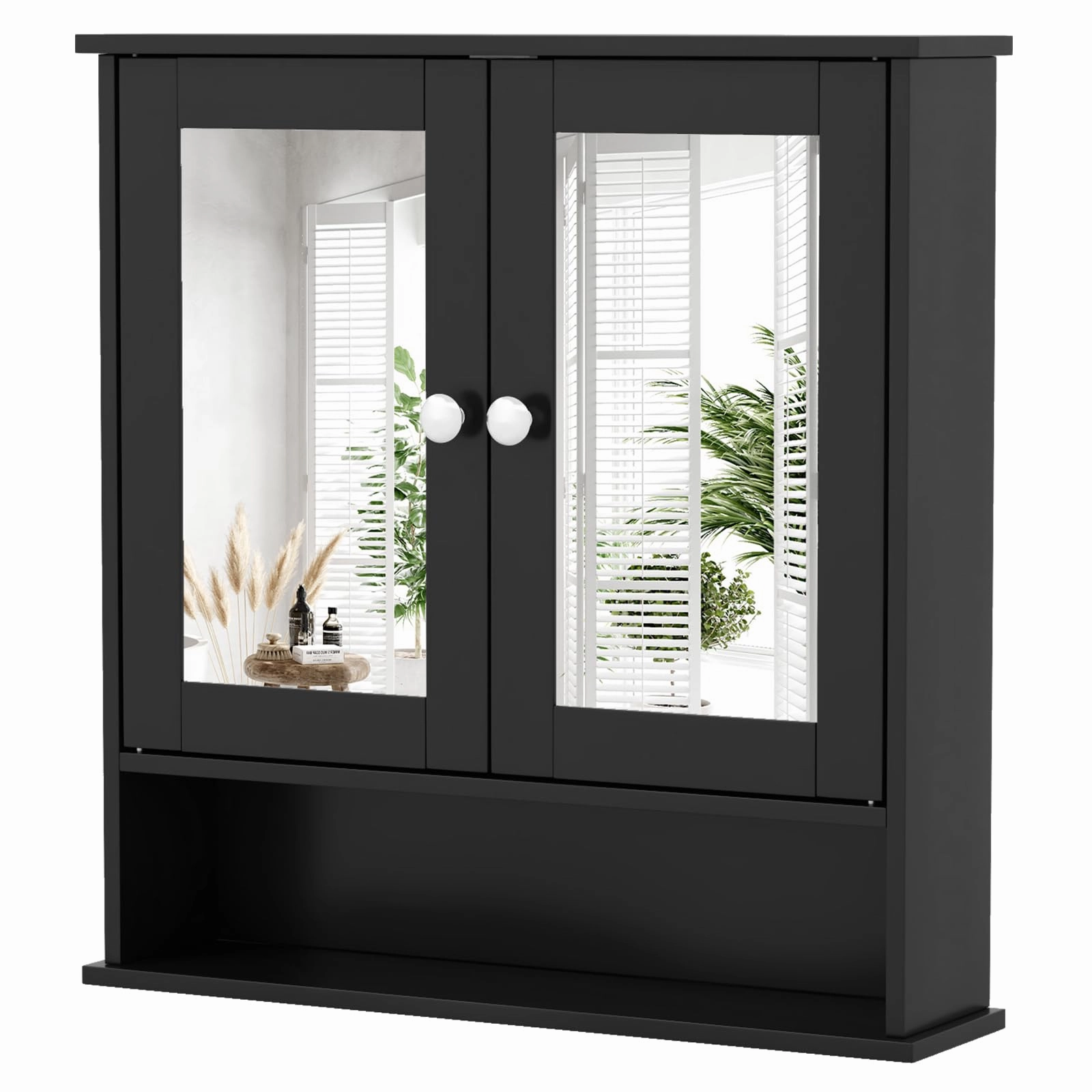 Giantex Medicine Cabinet, Bathroom Wall Cabinet with 2 Mirrored Doors, Adjustable Shelf bathroom storage cabinet, over toilet storage