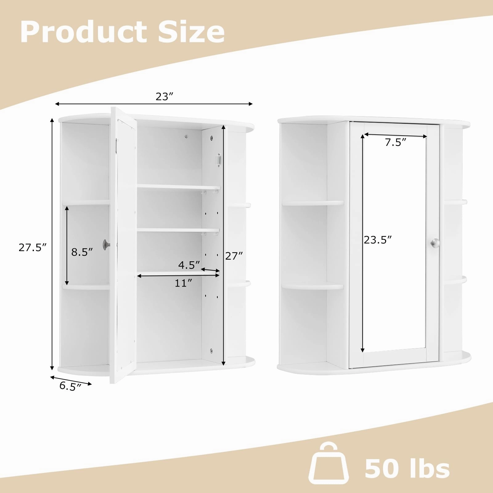 Giantex Medicine Cabinet, Bathroom Wall Cabinet with Mirror
