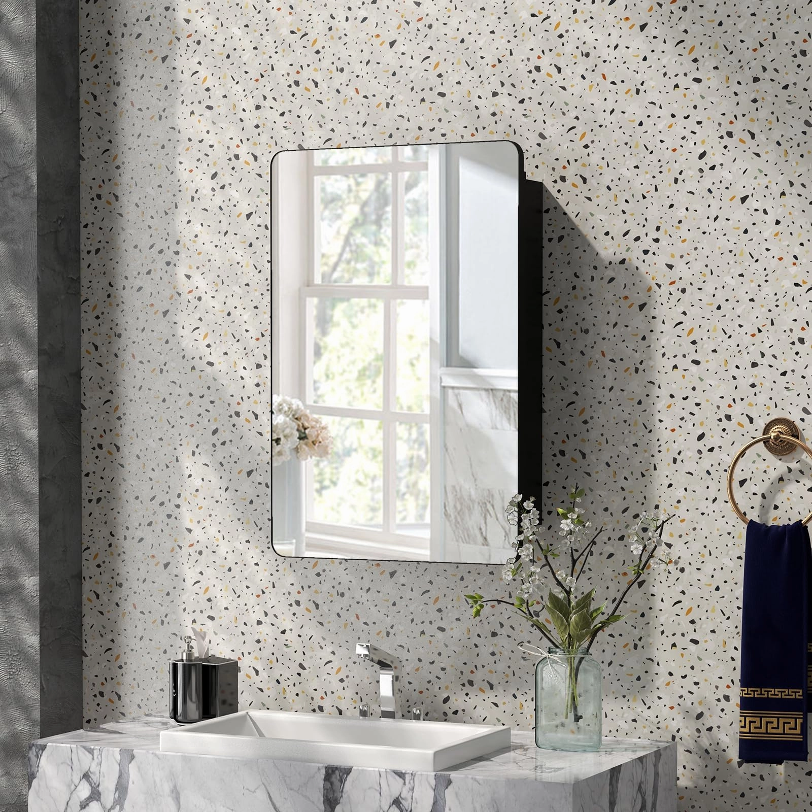 Giantex Medicine Cabinet Mirror, 20x30 Bathroom Cabinet with Beveled Mirror