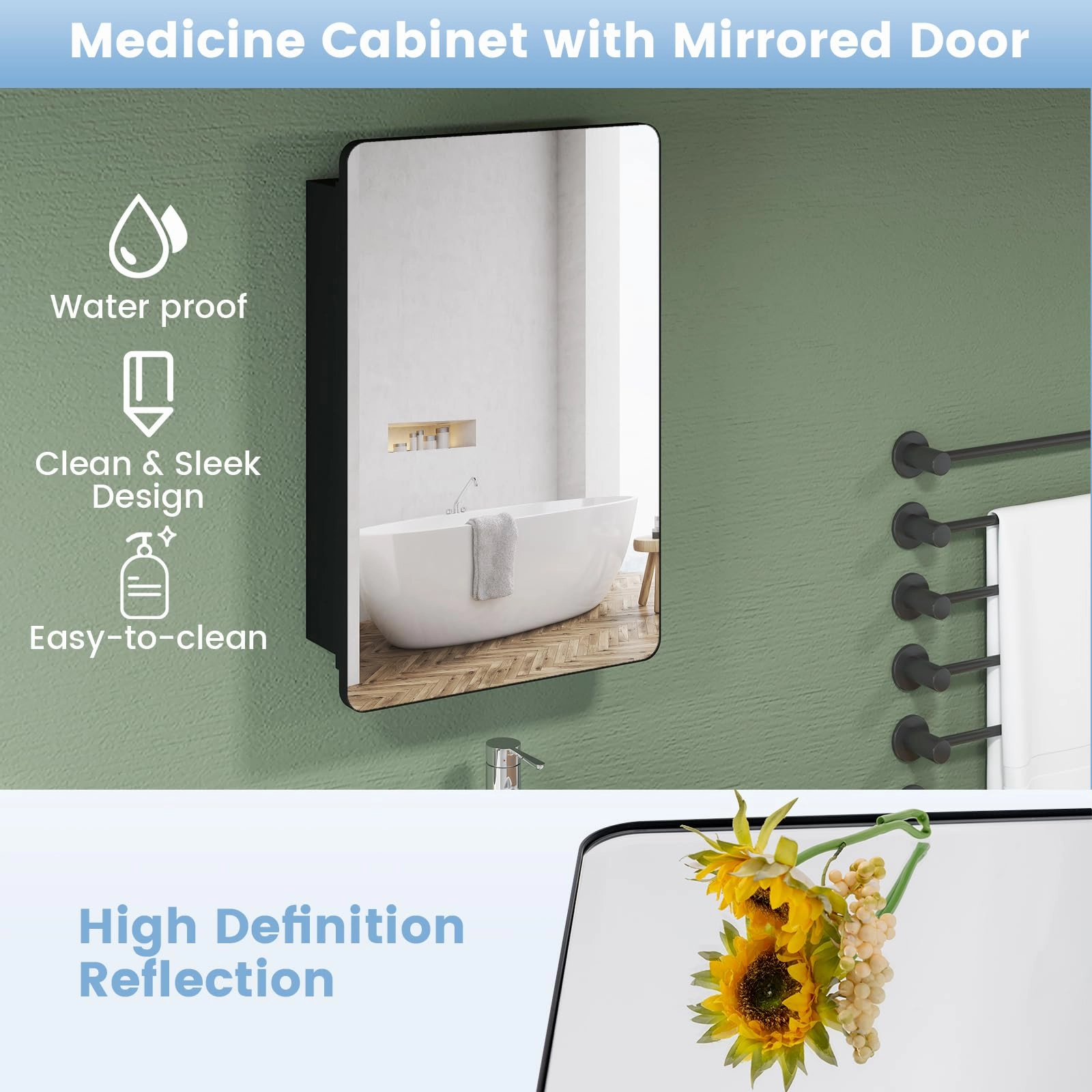 Giantex Medicine Cabinet Mirror, 20x30 Bathroom Cabinet with Beveled Mirror