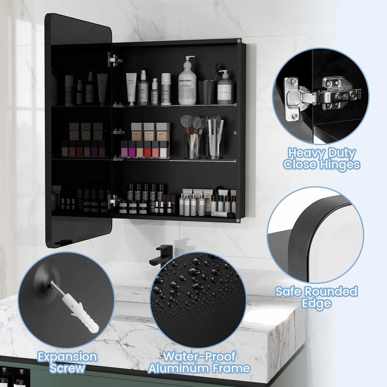 Giantex Medicine Cabinet Mirror, 20x30 Bathroom Cabinet with Beveled Mirror