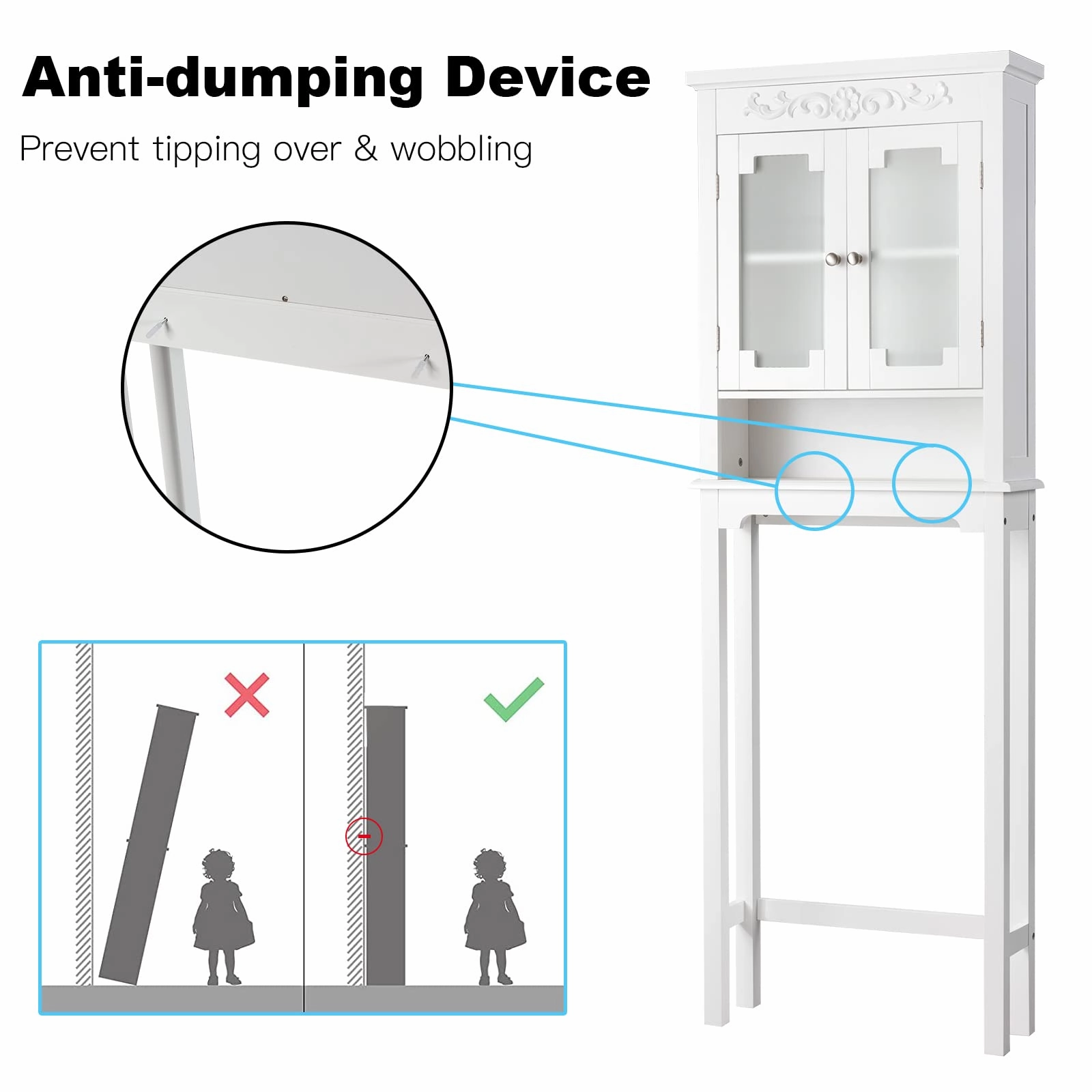 Giantex Over The Toilet Bathroom Space Saver, 3-Shelf Bathroom Organizer