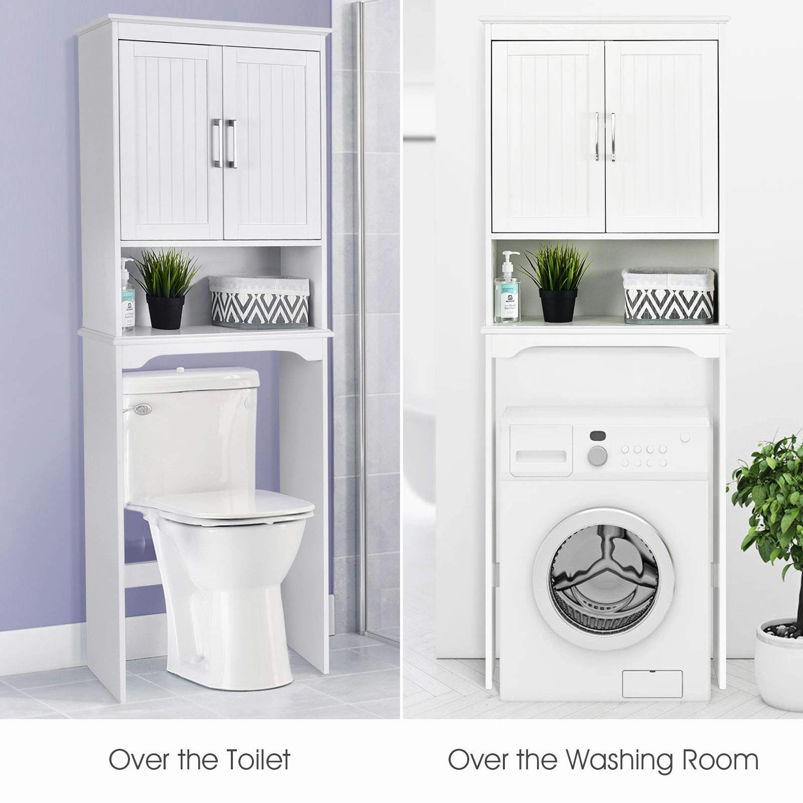 Giantex Over The Toilet Bathroom Space Saver Free Standing Toilet Rack with Adjustable Inner Shelf