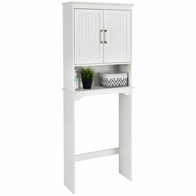 Giantex Over The Toilet Bathroom Space Saver Free Standing Toilet Rack with Adjustable Inner Shelf bathroom storage cabinet, over toilet storage