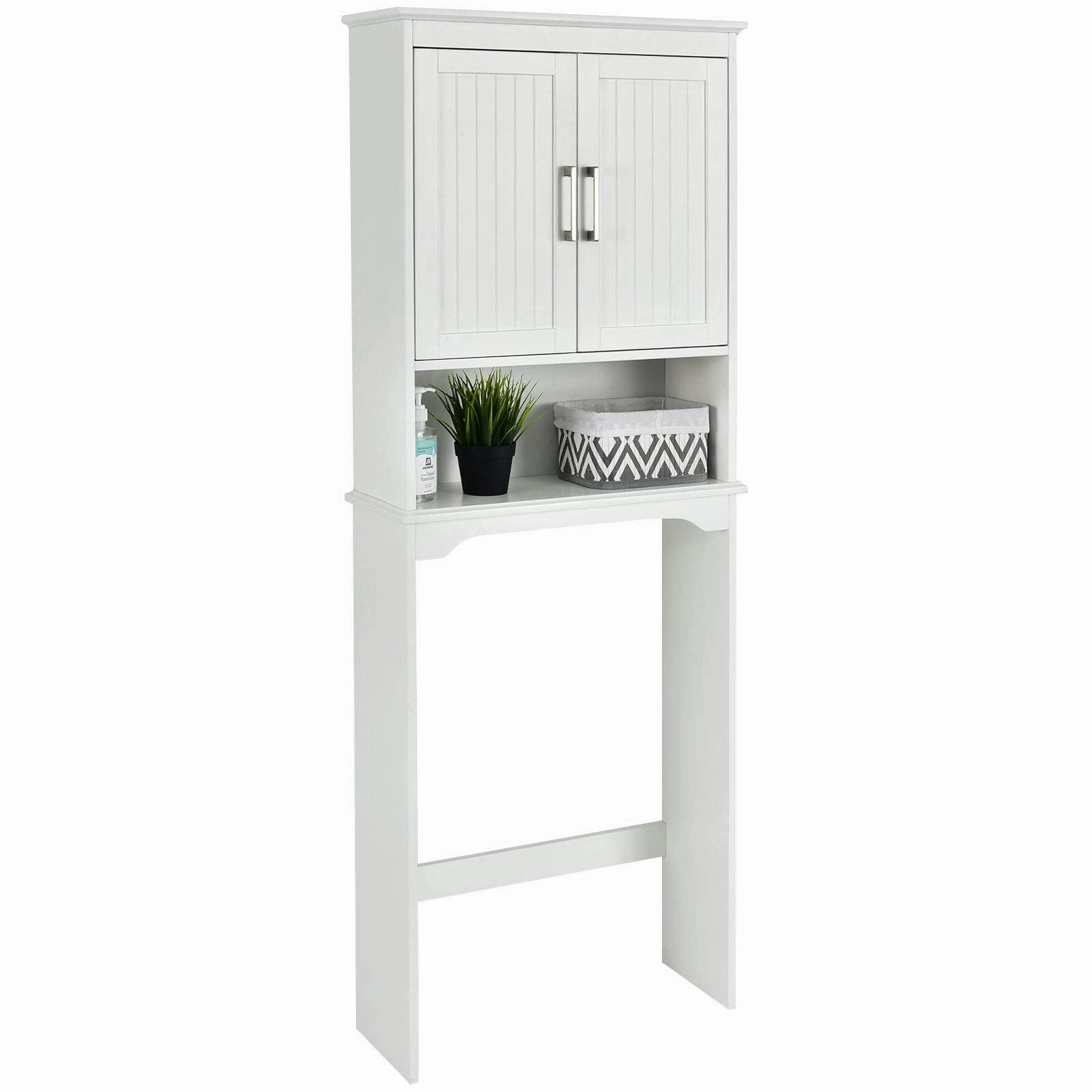 Giantex Over The Toilet Bathroom Space Saver Free Standing Toilet Rack with Adjustable Inner Shelf bathroom storage cabinet, over toilet storage
