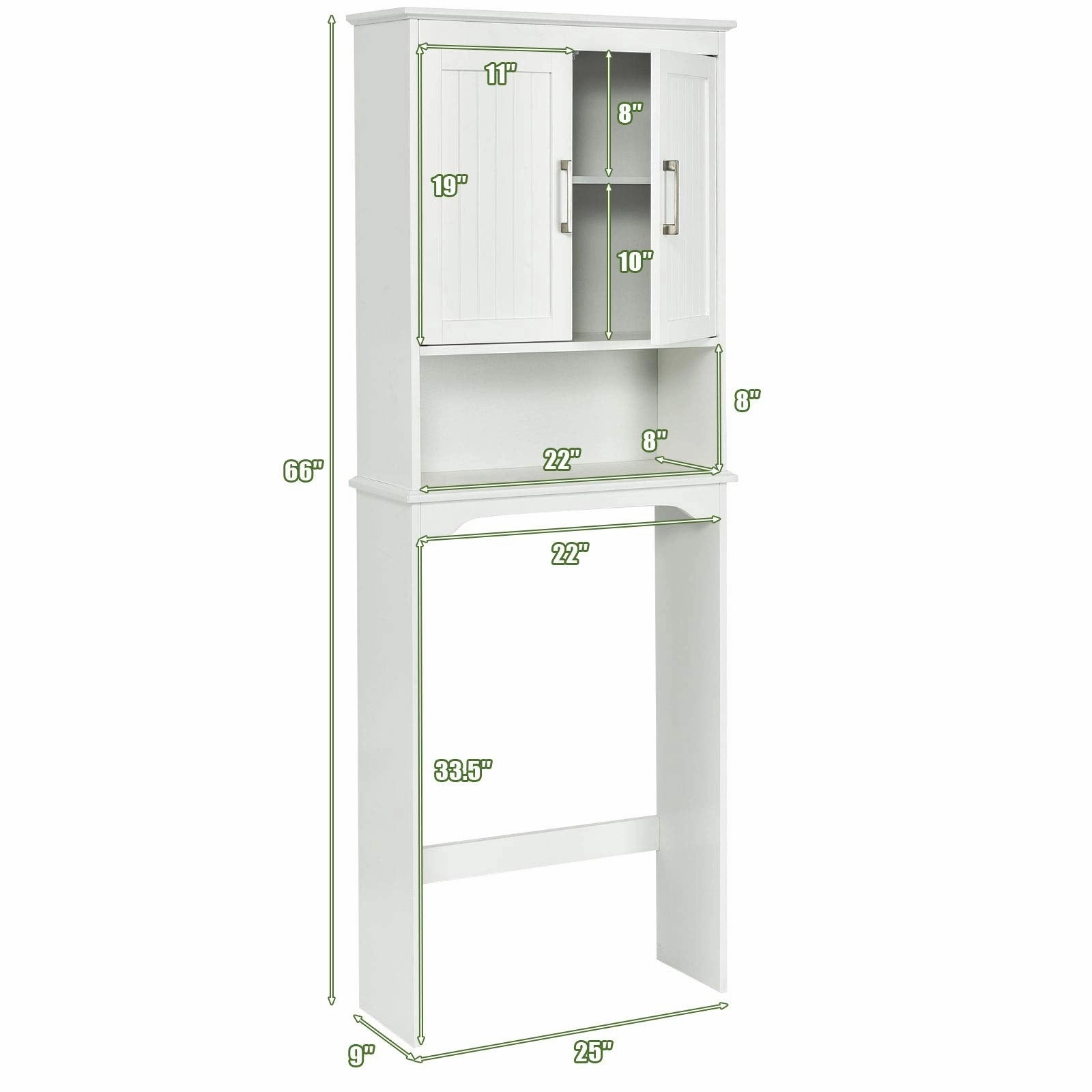 Giantex Over The Toilet Bathroom Space Saver Free Standing Toilet Rack with Adjustable Inner Shelf