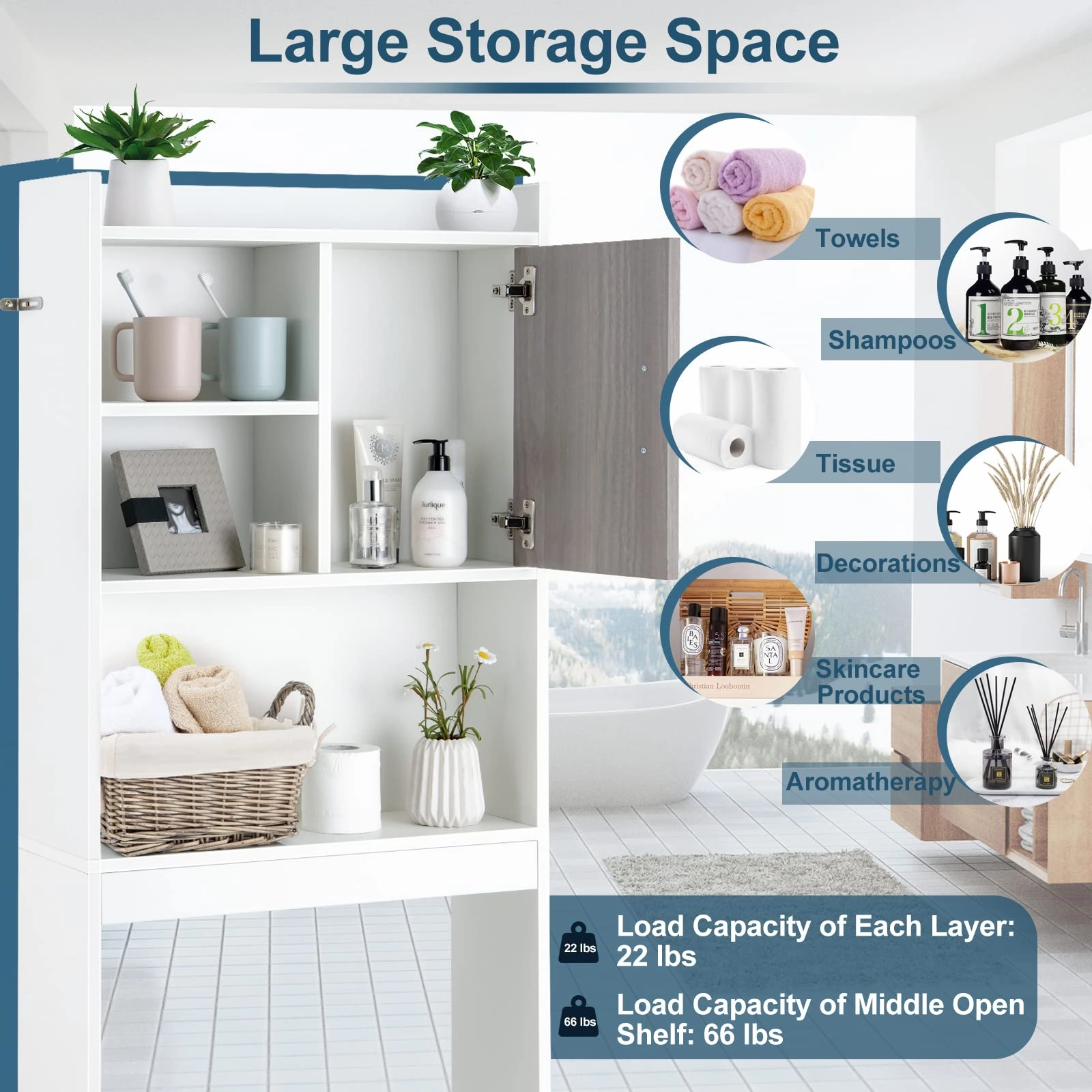 Giantex Over-The-Toilet Space-Saving Storage Cabinet