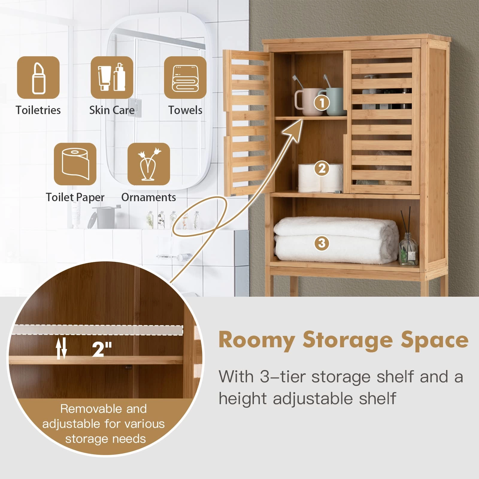 Giantex Over-The-Toilet Storage Cabinet