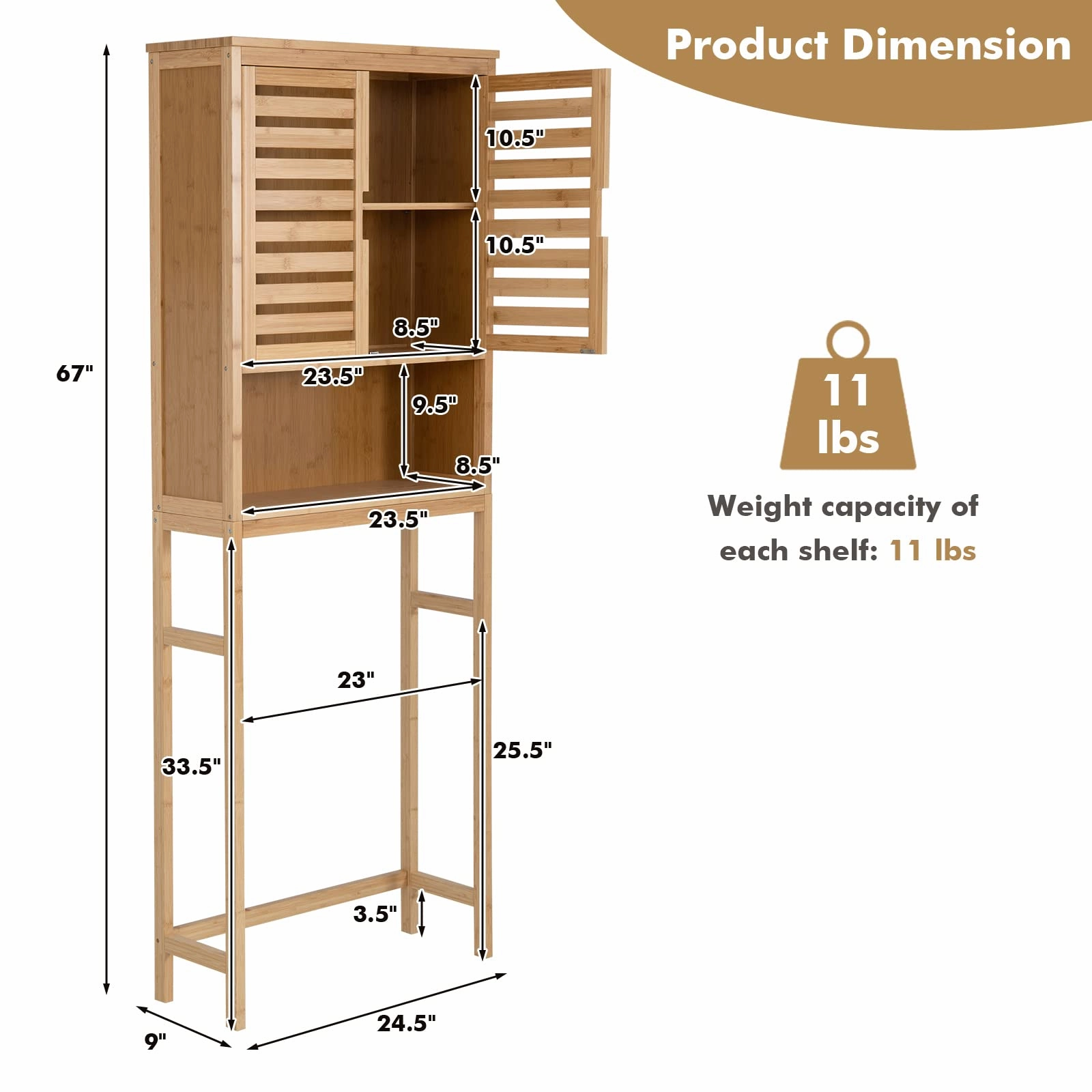 Giantex Over-The-Toilet Storage Cabinet