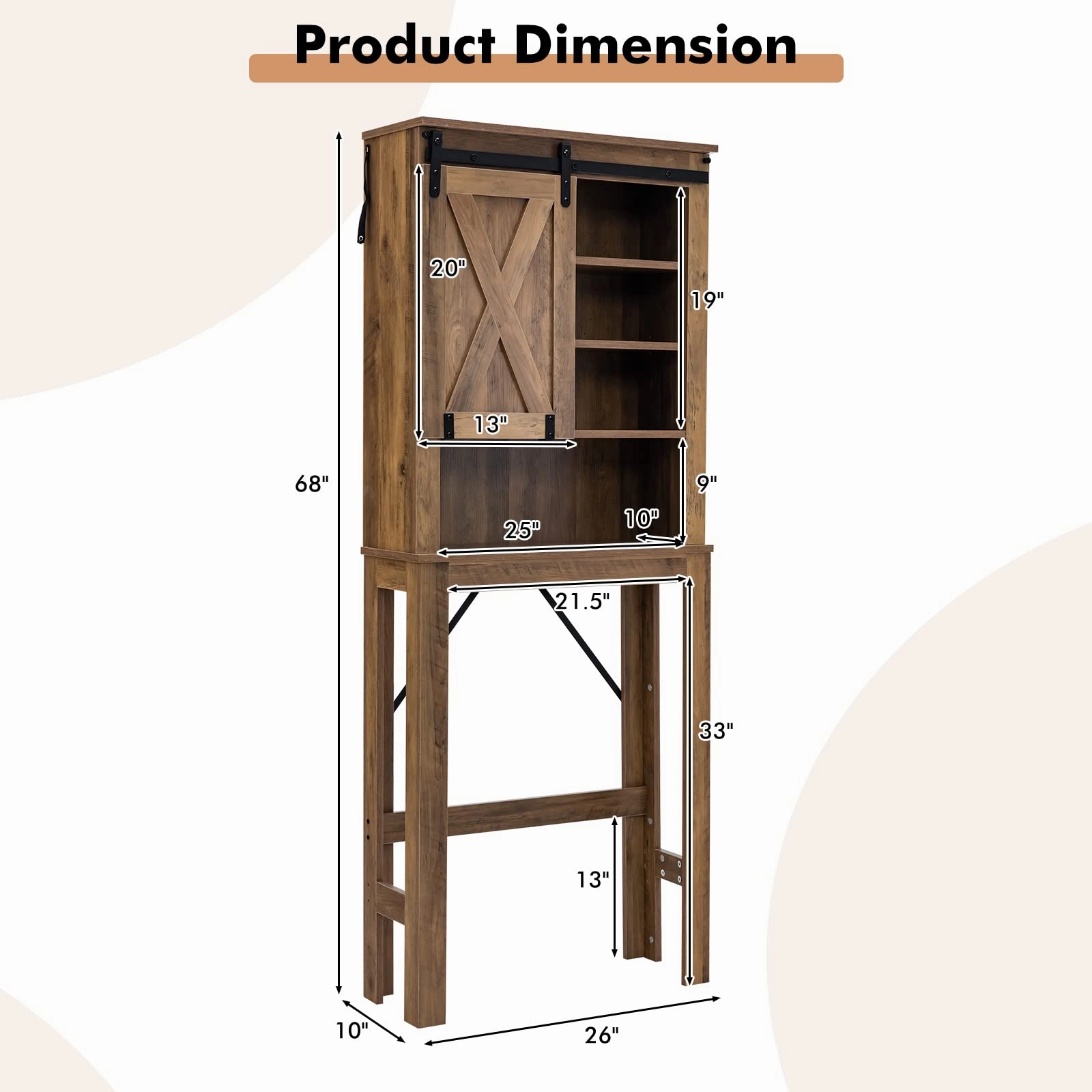 Giantex Over The Toilet Storage Cabinet - Freestanding Toilet Rack