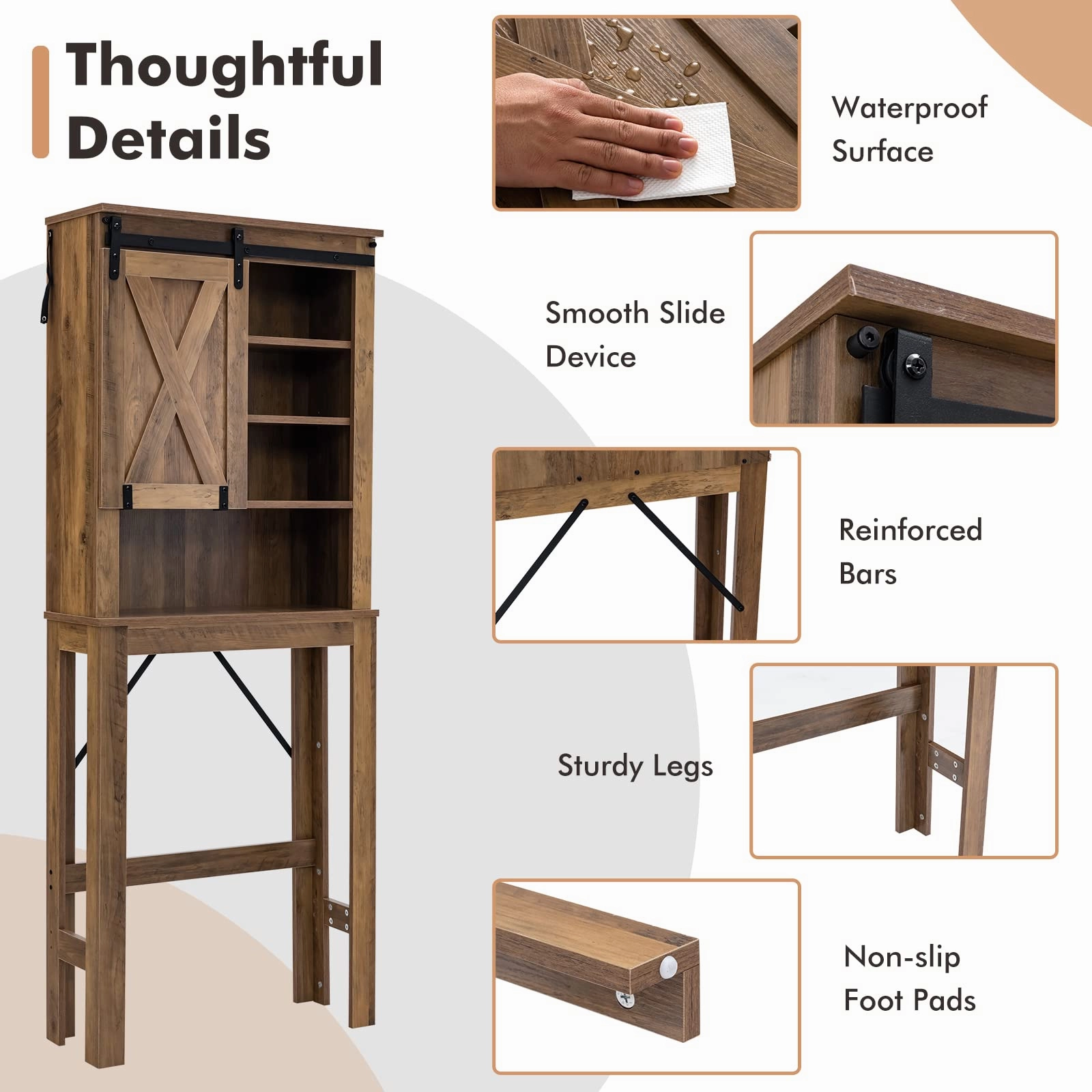 Giantex Over The Toilet Storage Cabinet - Freestanding Toilet Rack