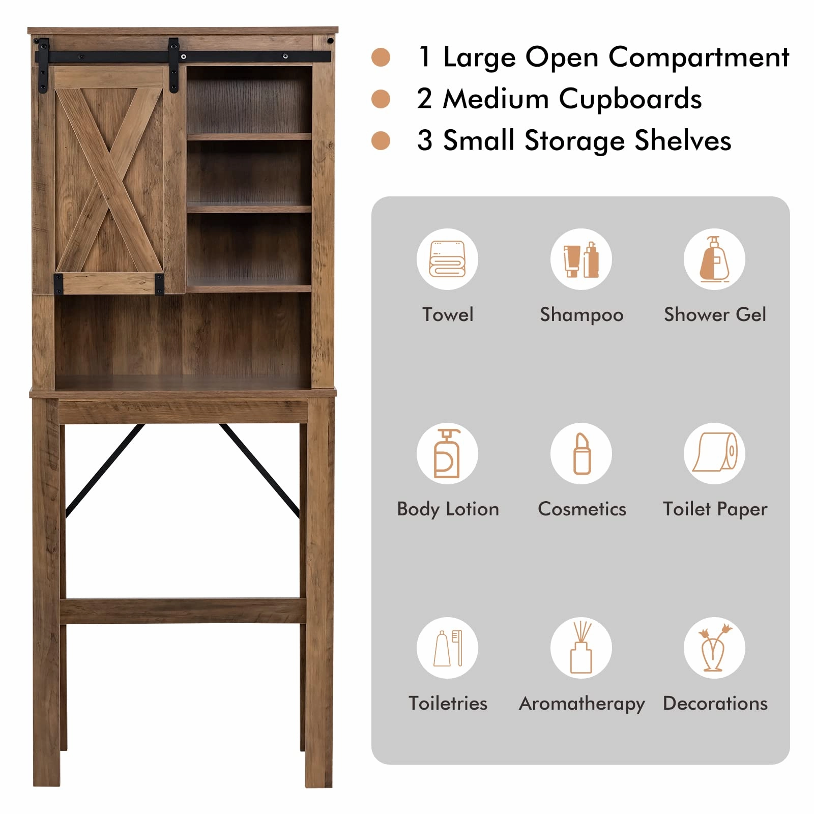 Giantex Over The Toilet Storage Cabinet - Freestanding Toilet Rack