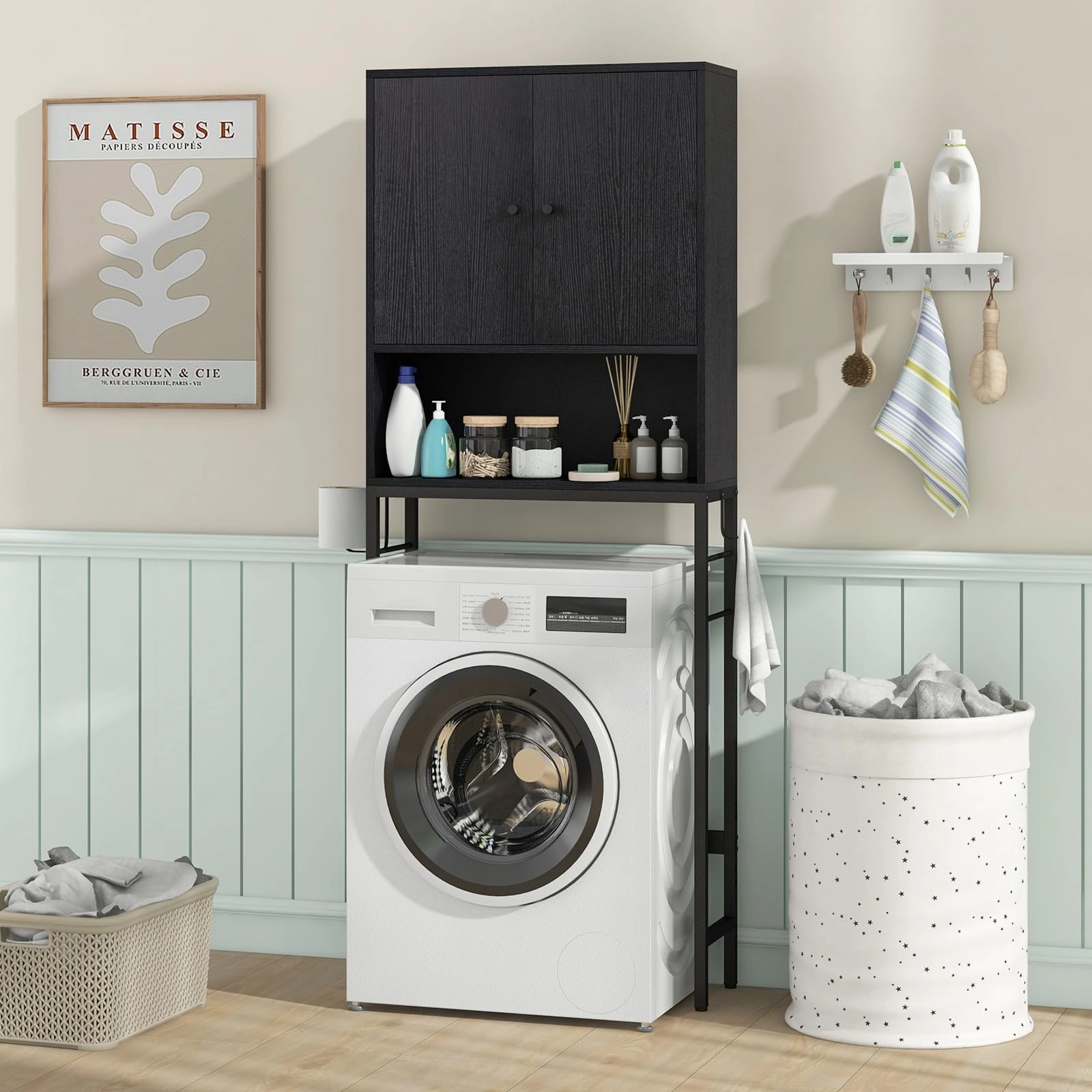 Giantex Over The Toilet Storage Cabinet - Toilet Shelf Rack with Anti-Tip Device