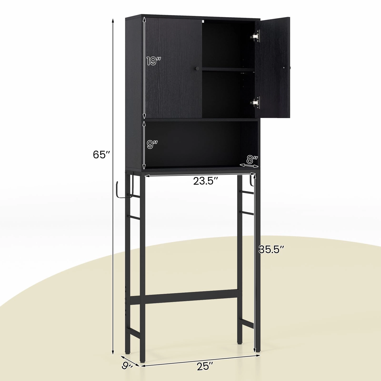 Giantex Over The Toilet Storage Cabinet - Toilet Shelf Rack with Anti-Tip Device