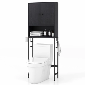 Giantex Over The Toilet Storage Cabinet - Toilet Shelf Rack with Anti-Tip Device bathroom storage cabinet, over toilet storage