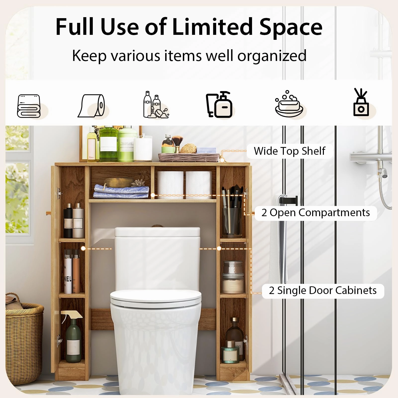 Giantex Over The Toilet Storage Cabinet