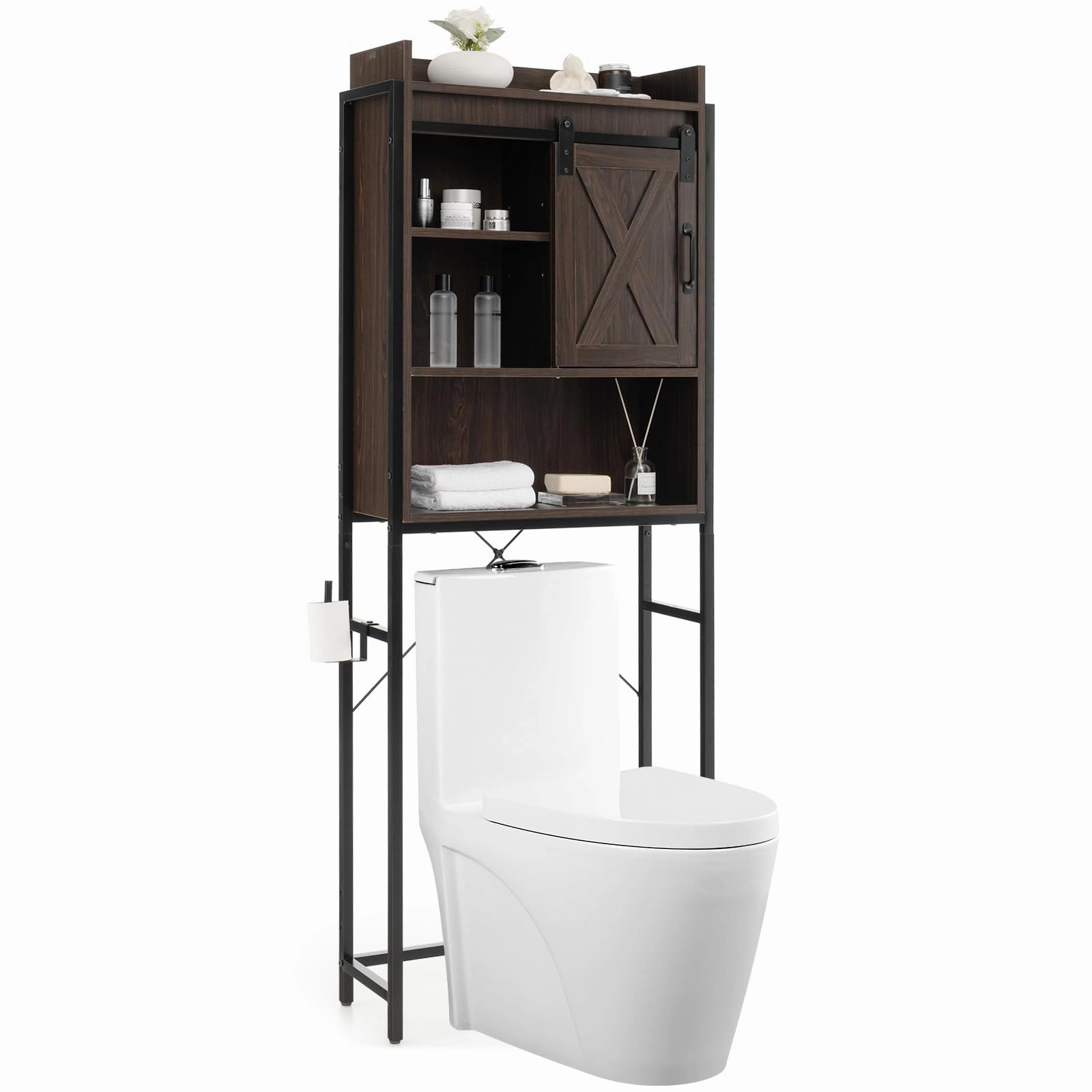 Giantex Over-The-Toilet Storage Cabinet, Freestanding 4-Tier Bathroom Organizer Rack bathroom storage cabinet, over toilet storage