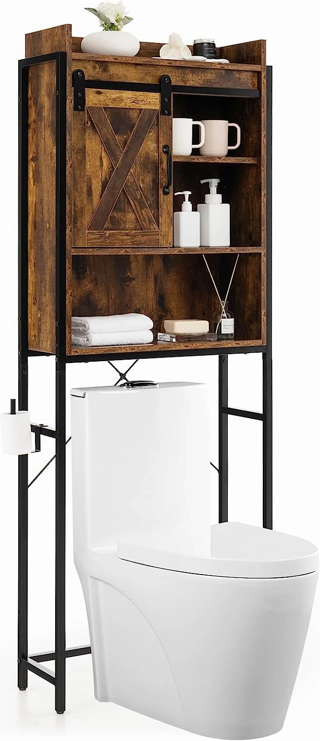 Giantex Over-The-Toilet Storage Cabinet, Freestanding 4-Tier Bathroom Organizer Rack