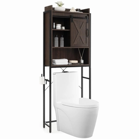 Giantex Over-The-Toilet Storage Cabinet, Freestanding 4-Tier Bathroom Organizer Rack bathroom storage cabinet, over toilet storage