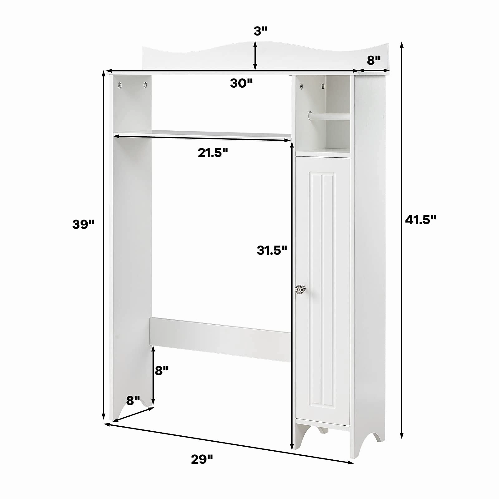 Giantex Over-The-Toilet Storage Rack, Bathroom Freestanding Space Saver with 1-Door Side Storage Cabinet