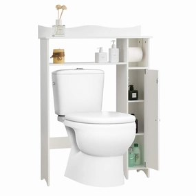 Giantex Over-The-Toilet Storage Rack, Bathroom Freestanding Space Saver with 1-Door Side Storage Cabinet bathroom storage cabinet, over toilet storage