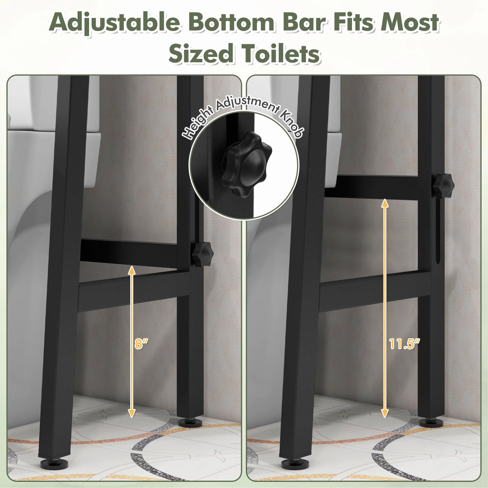 Giantex Over The Toilet Storage Shelf - 3-Tier Freestanding Above Toilet Rack