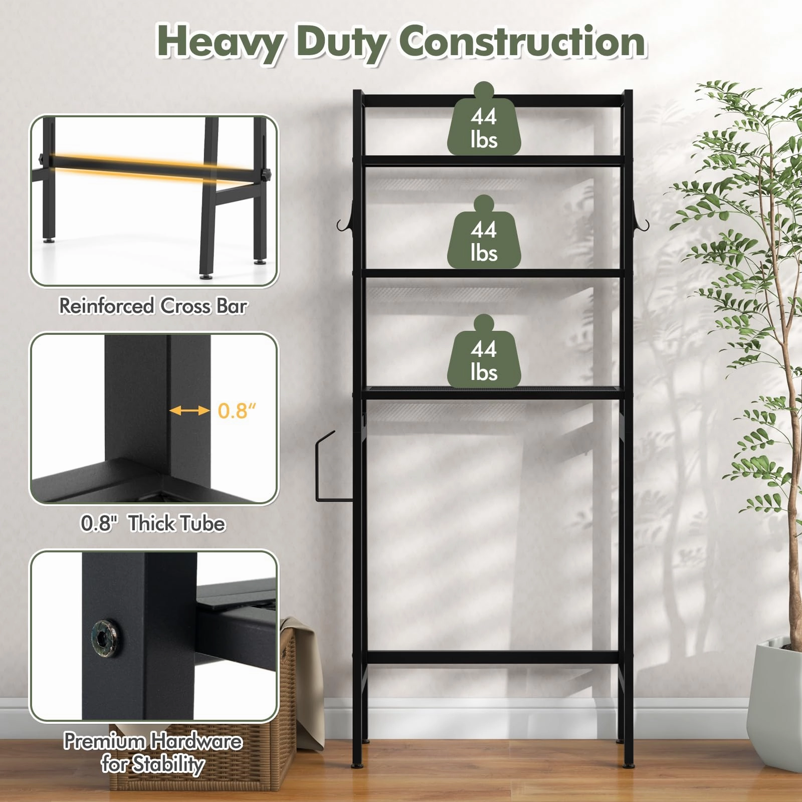 Giantex Over The Toilet Storage Shelf - 3-Tier Freestanding Above Toilet Rack