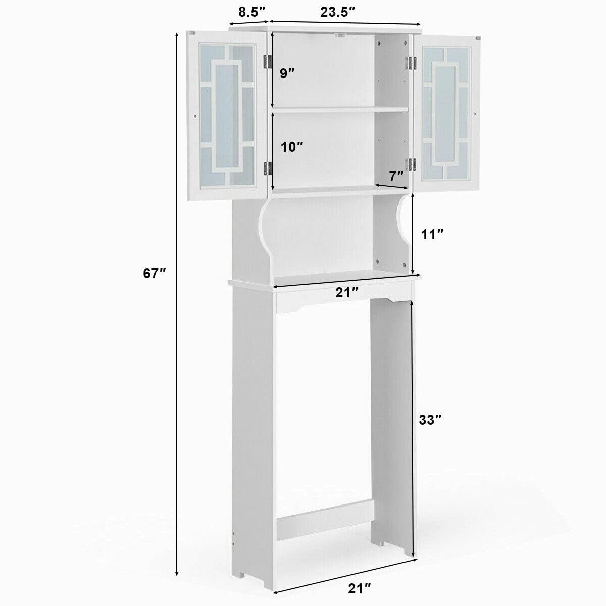 Giantex Over-The-Toilet Storage Spacesaver, Bathroom Organizer with Cabinet and Shelf