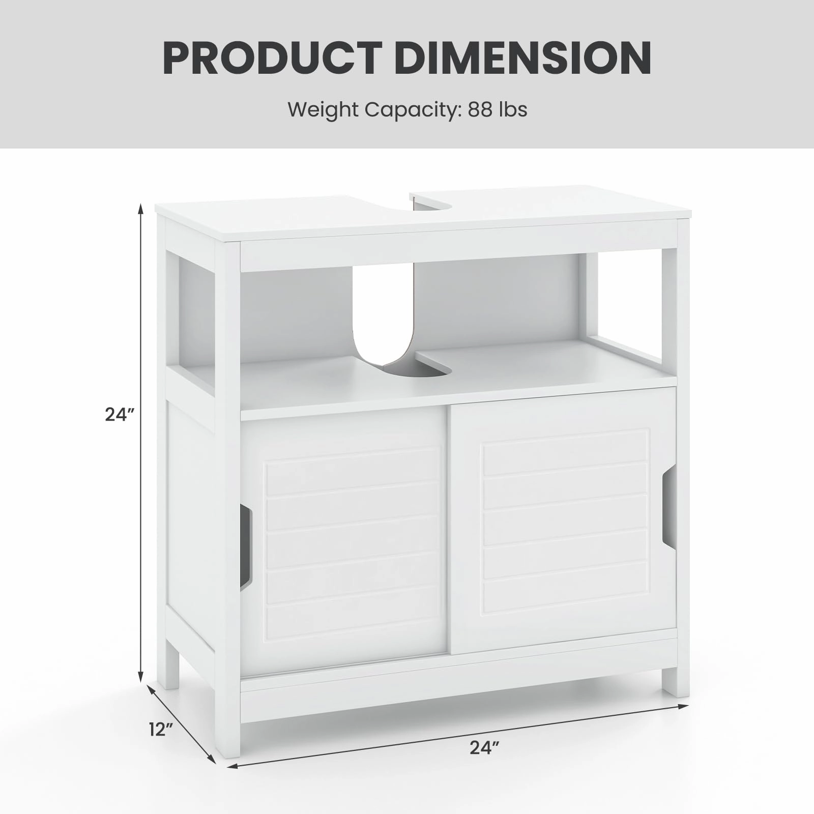 Giantex Pedestal Sink Storage Cabinet - Bathroom Vanity Without Vessel Sink, Storage Cabinet, Bathroom Space Saver Organizer