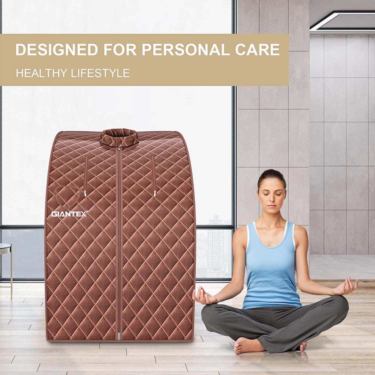 Giantex Portable Sauna 3L Personal Therapeutic Sauna Temperature & Timer Adjustable