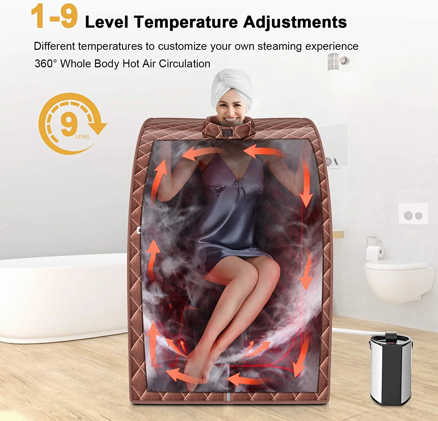 Giantex Portable Sauna 3L Personal Therapeutic Sauna Temperature & Timer Adjustable