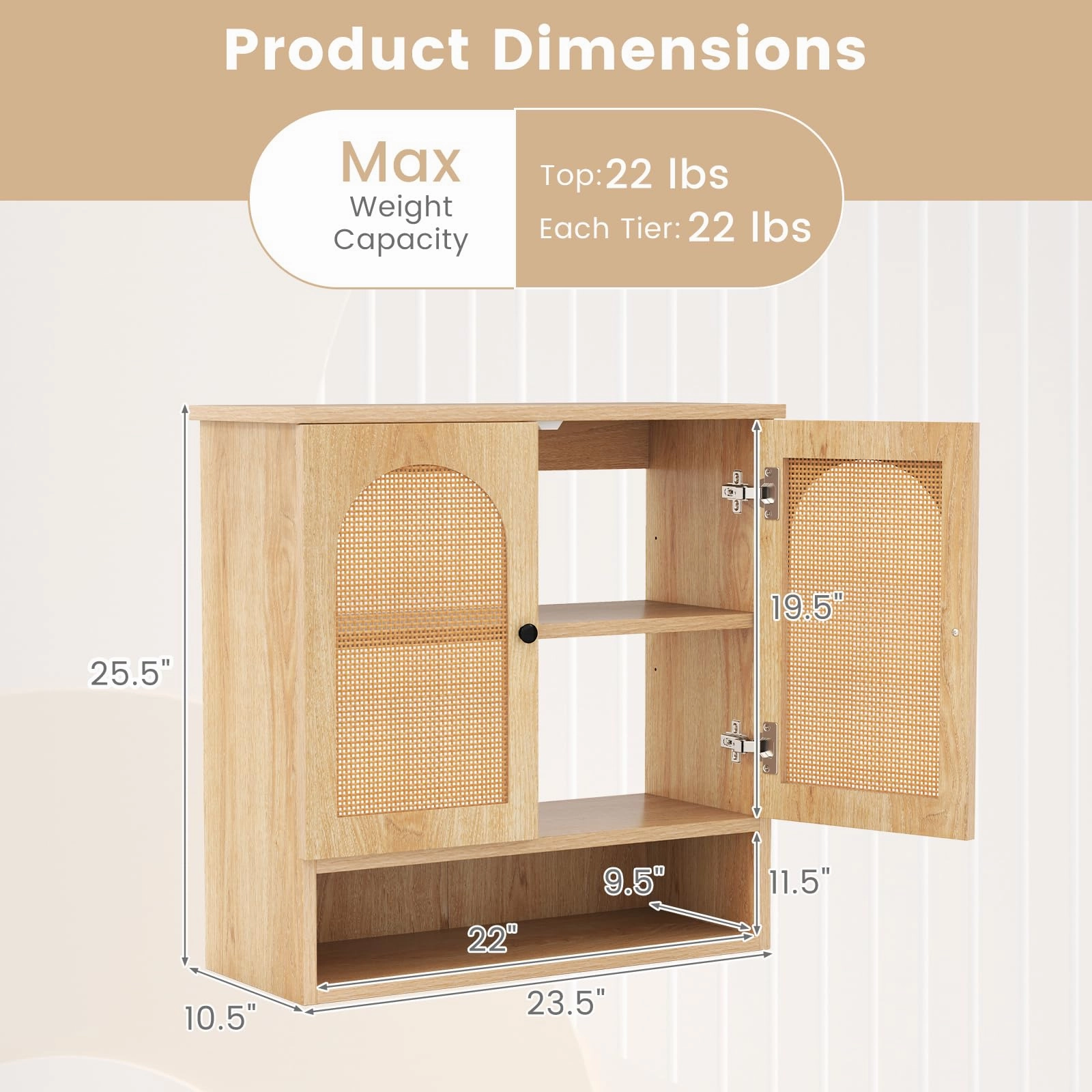Giantex Rattan Bathroom Medicine Cabinet