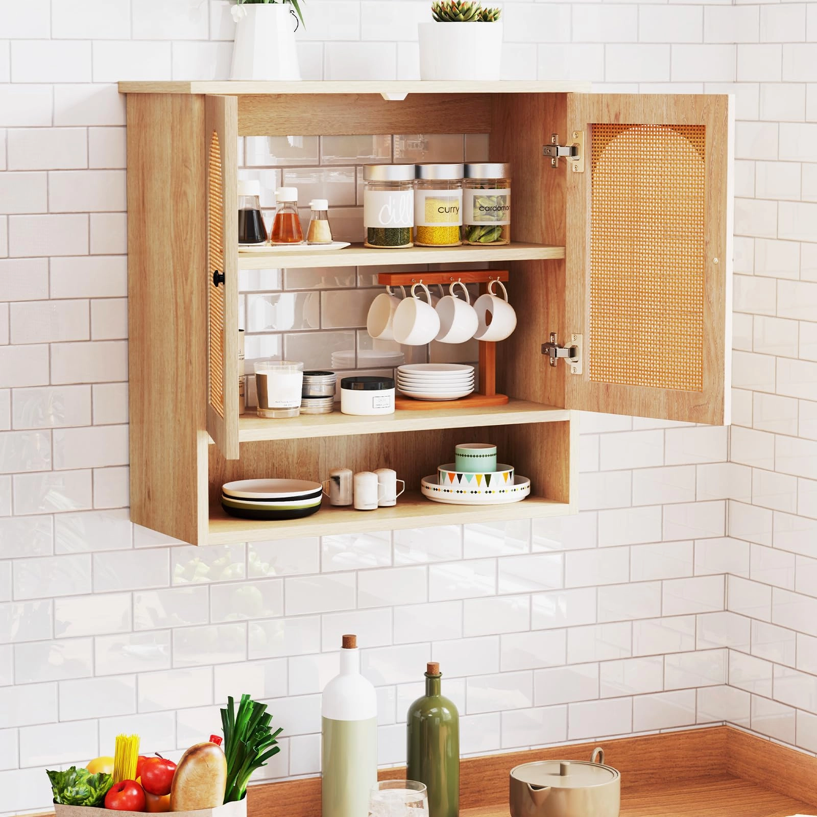 Giantex Rattan Bathroom Medicine Cabinet