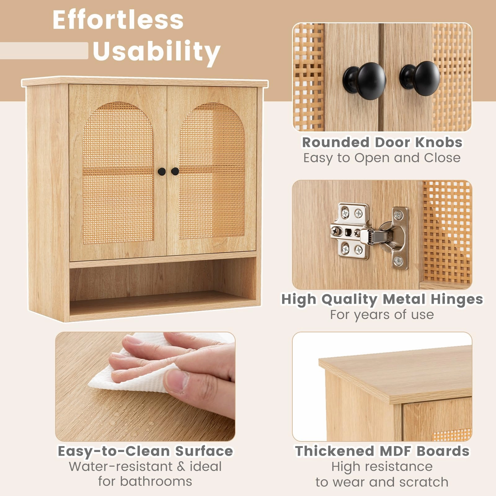 Giantex Rattan Bathroom Medicine Cabinet