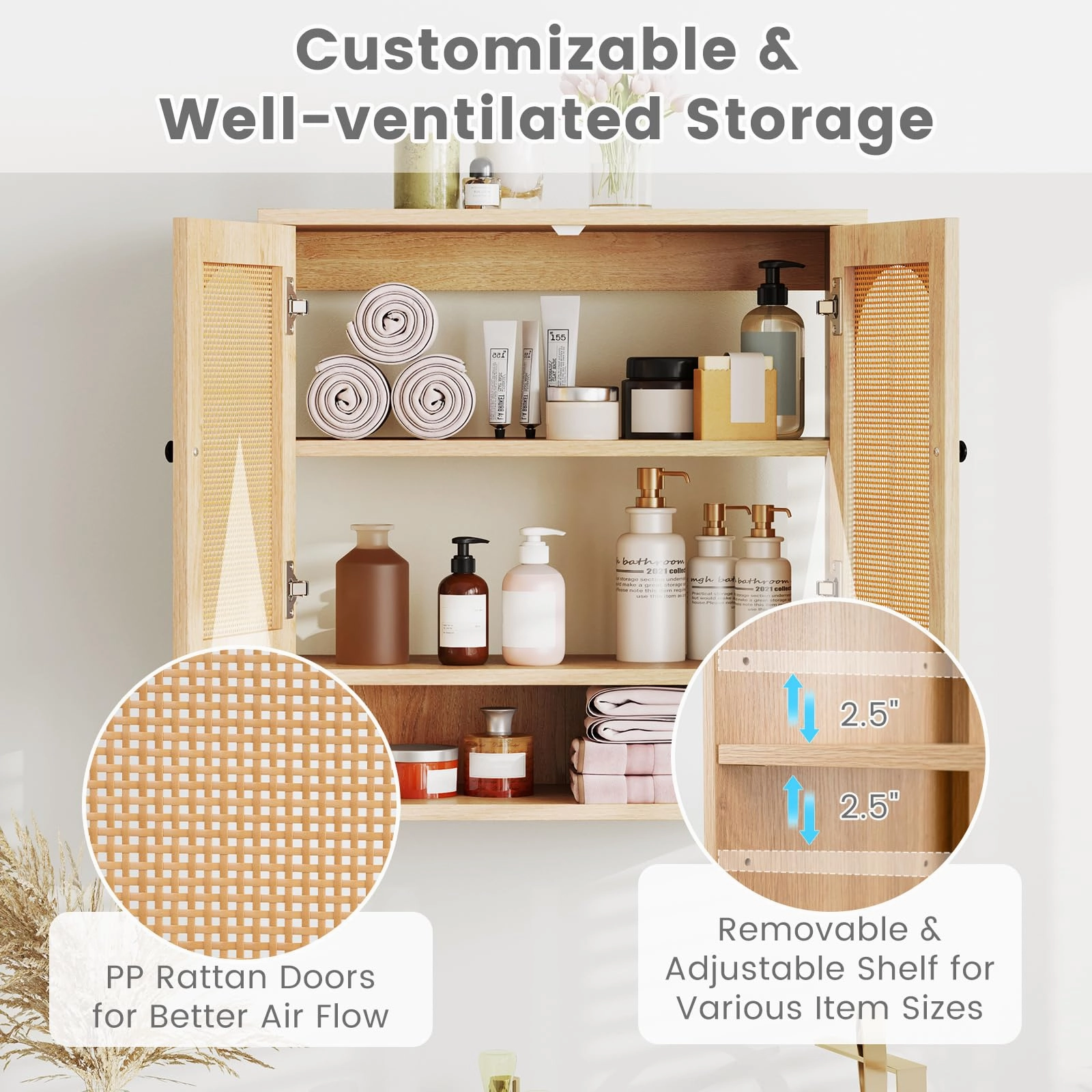 Giantex Rattan Bathroom Medicine Cabinet