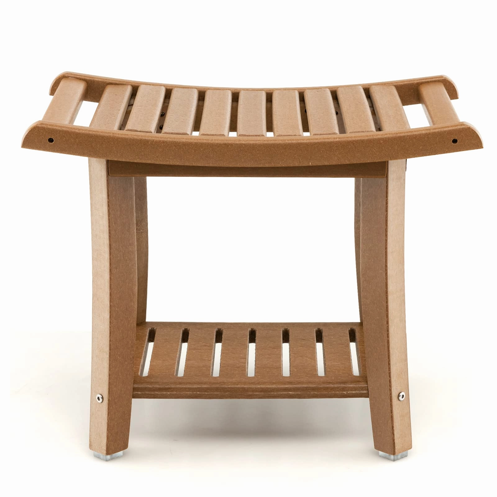 Giantex Shower Bench, HDPE Waterproof Shower Stool with Storage Shelf
