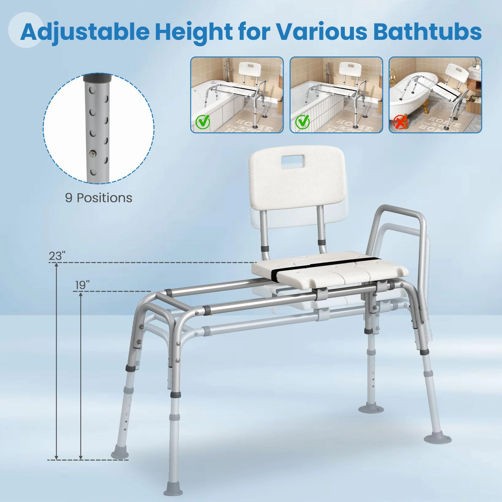 Giantex Sliding Tub Transfer Bench for Bathtub
