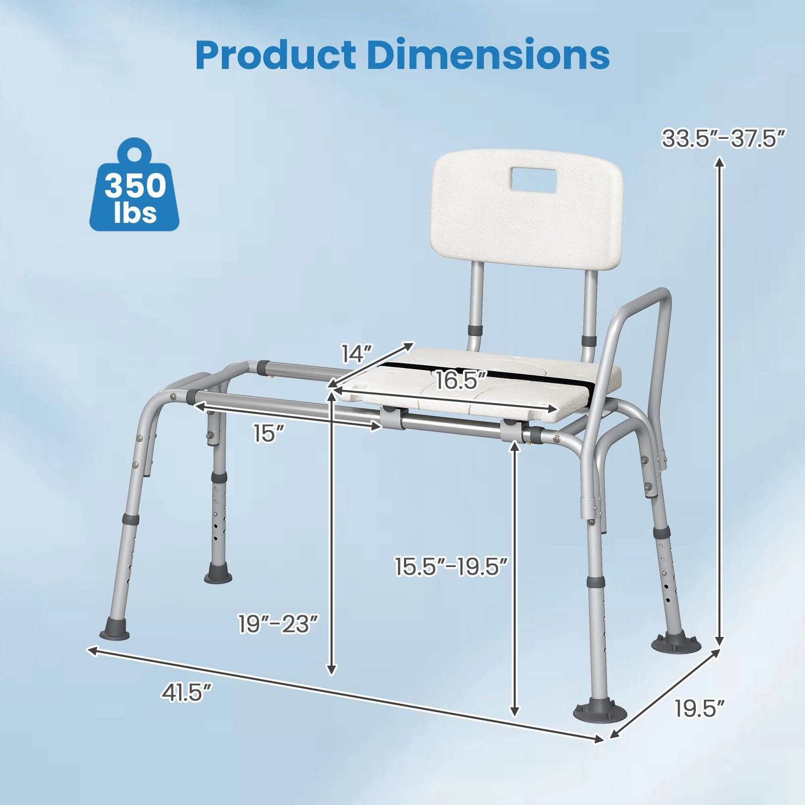 Giantex Sliding Tub Transfer Bench for Bathtub