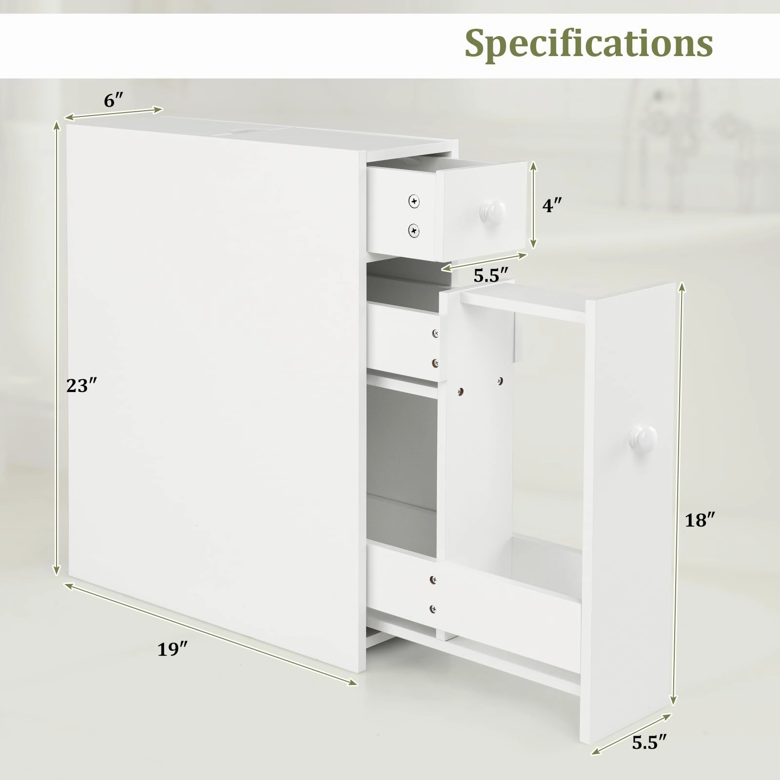 Giantex Small Bathroom Storage Cabinet