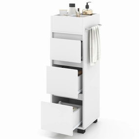Giantex Small Bathroom Storage Cabinet - Narrow Space-saving Bathroom Cabinet with 3 Drawers bathroom storage cabinet, over toilet storage