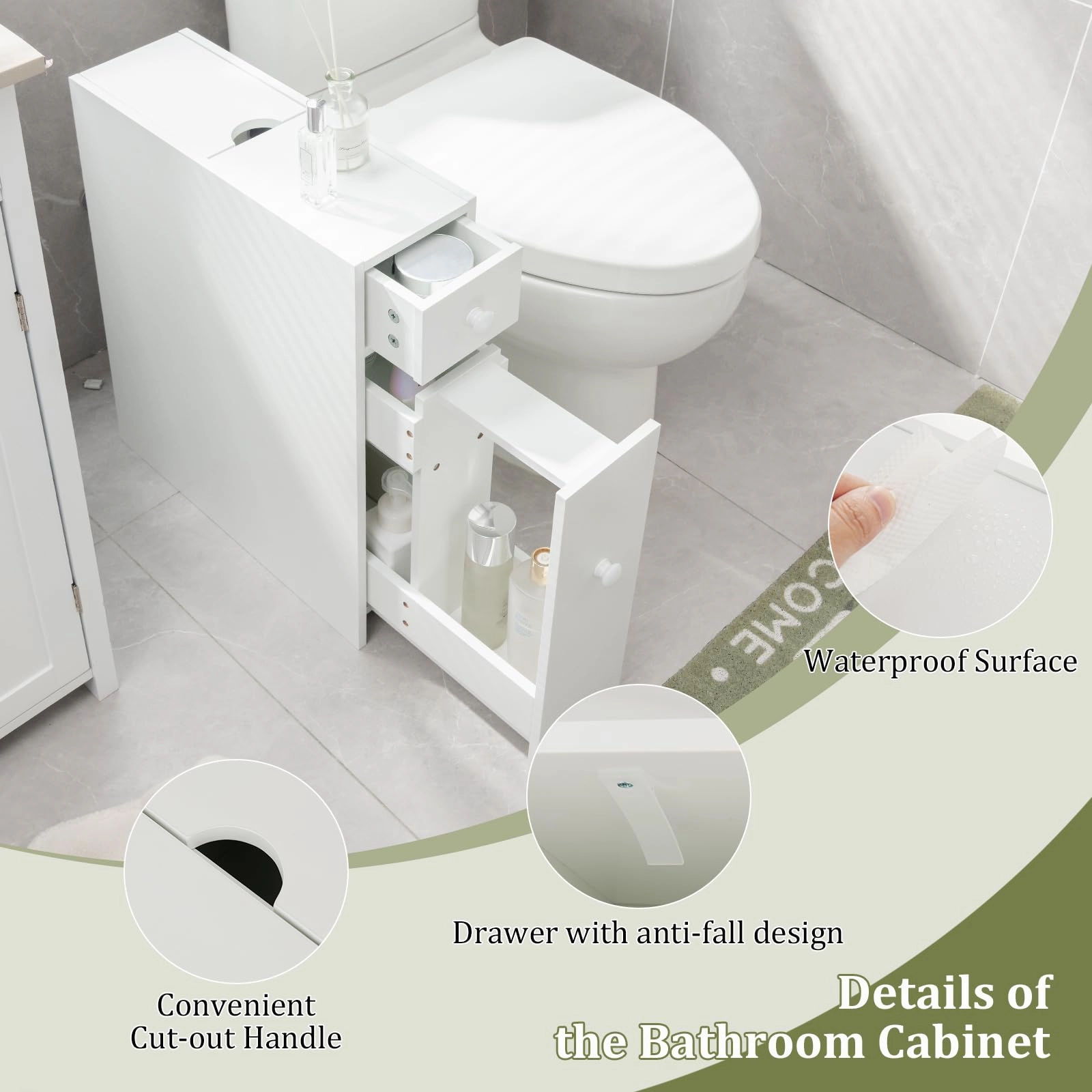 Giantex Small Bathroom Storage Cabinet