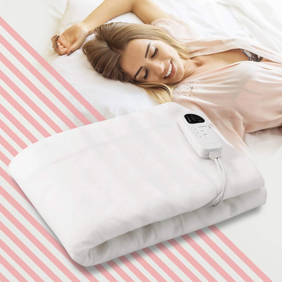 Giantex Smart Electric Heated Mattress Pad, Heating Bed Topper Blankets w/ Low-Voltage