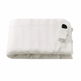Giantex Smart Electric Heated Mattress Pad, Heating Bed Topper Blankets w/ Low-Voltage fleece blanket, knit throw