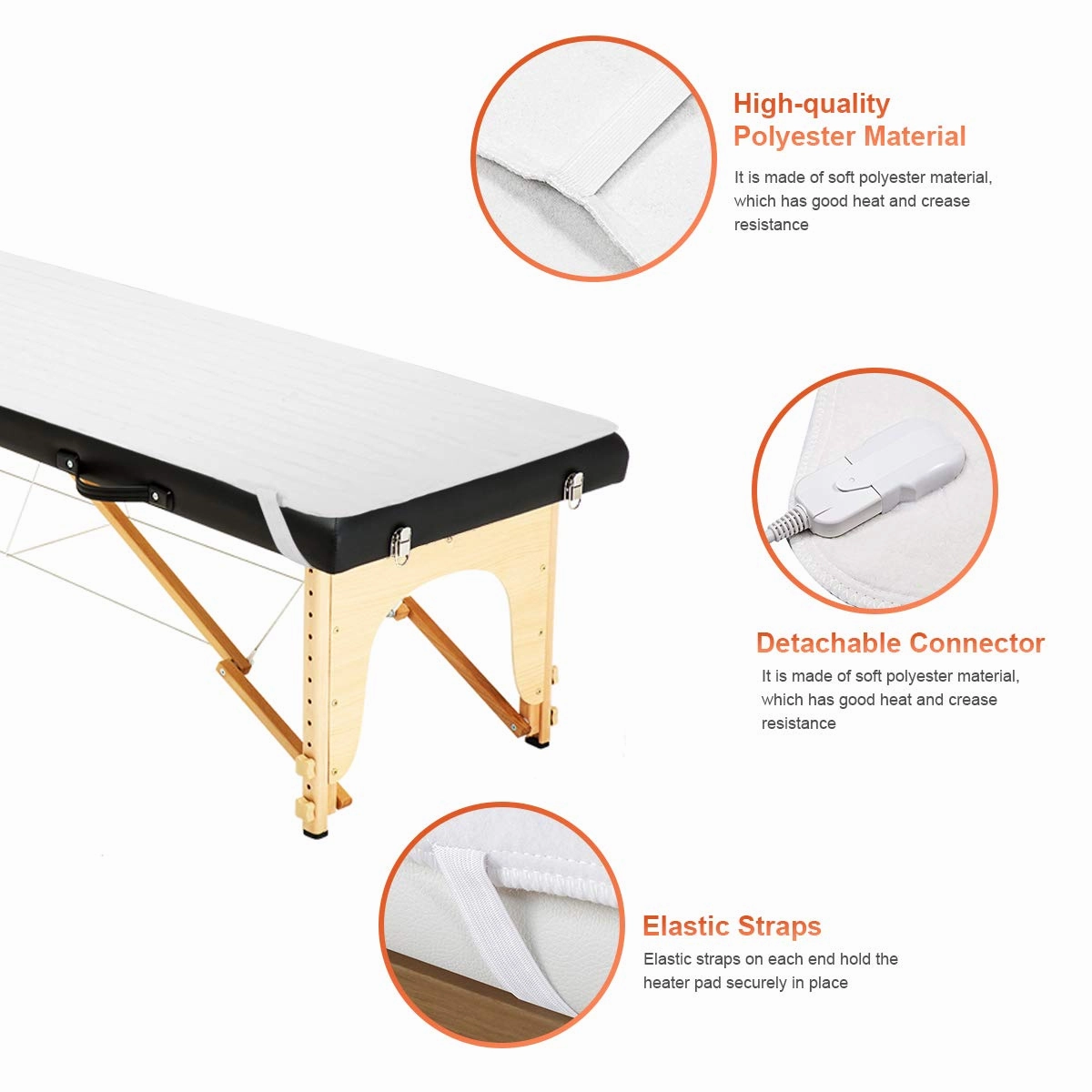 Giantex Spa Table Heating Pad with Digital Timer and Five Heat Settings, Auto Overheat Protection, Portable Electric Table Warmers