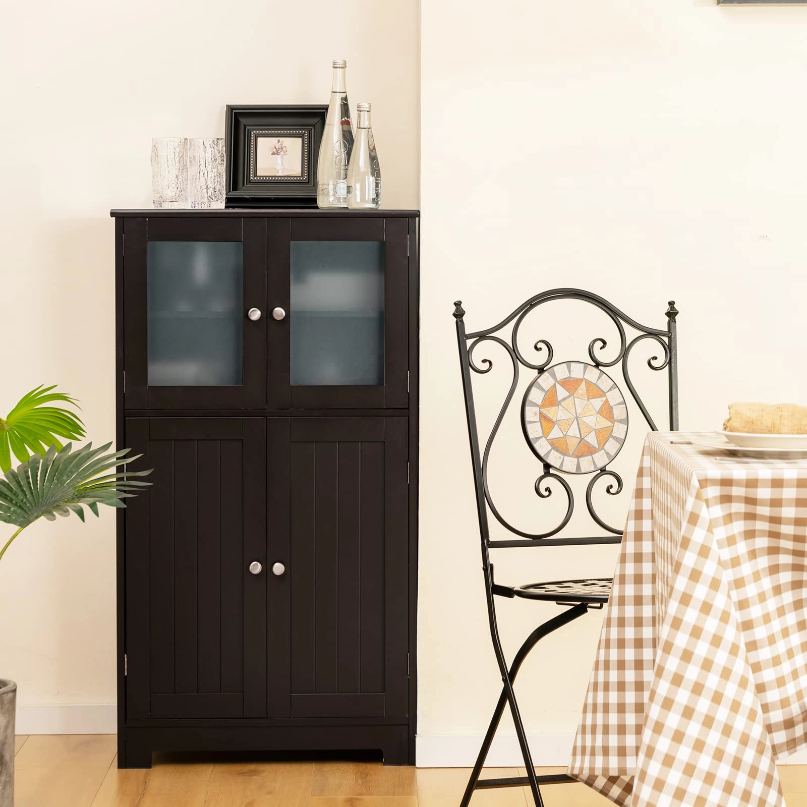 Giantex Storage Cabinet with Doors - Bathroom Floor Cabinet, Freestanding Tall Cabinet