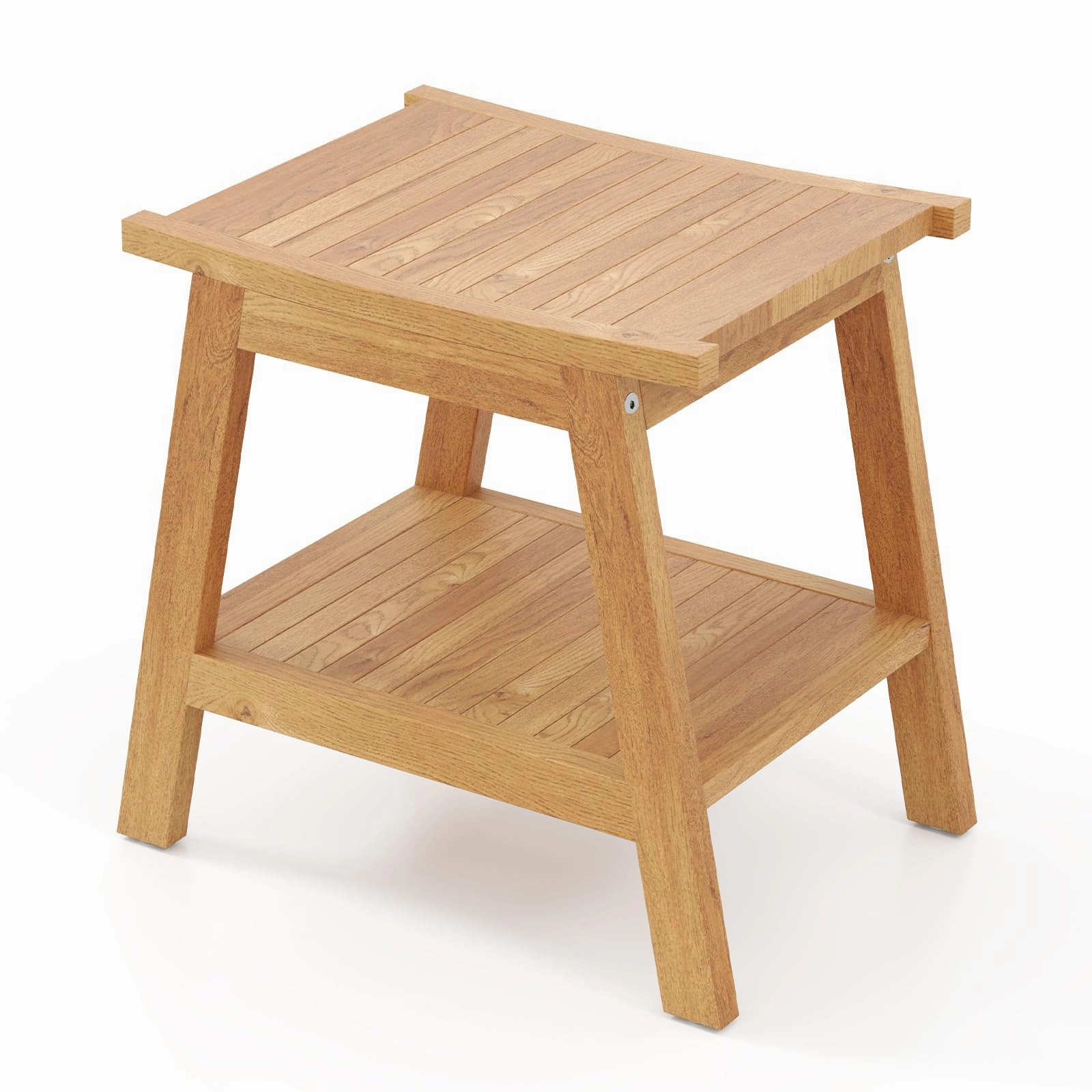 Giantex Teak Shower Bench with Shelf