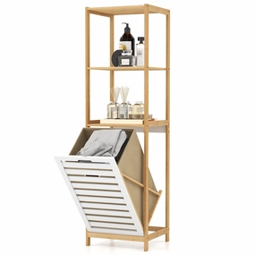 Giantex Tilt Out Laundry Hamper - Laundry Hamper Cabinet with 3 Tier Storage Shelves, Removable Laundry Basket sectional sofa, TV console