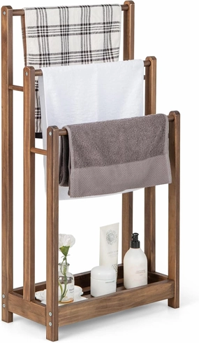 Giantex Towel Rack for Bathroom - 3 Tier Freestanding Towel Racks with Storage Shelf bathroom organizer, toilet brush holder