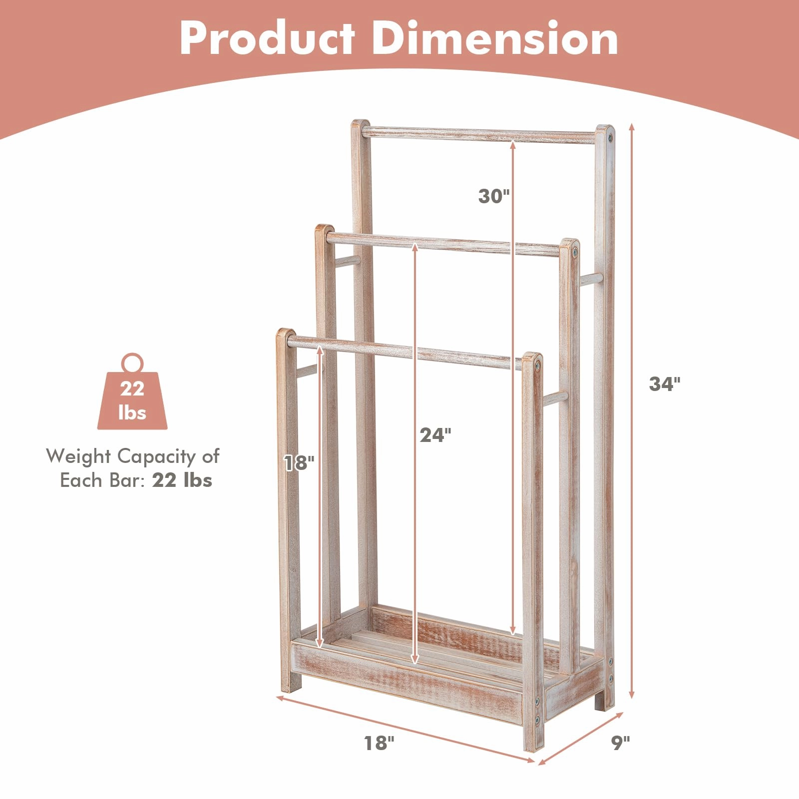 Giantex Towel Rack for Bathroom - 3 Tier Freestanding Towel Racks with Storage Shelf