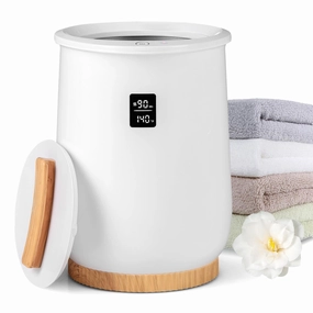 Giantex Towel Warmer Bucket, 20L Large Hot Towel Heater with Wood Handle bathroom organizer, toilet brush holder